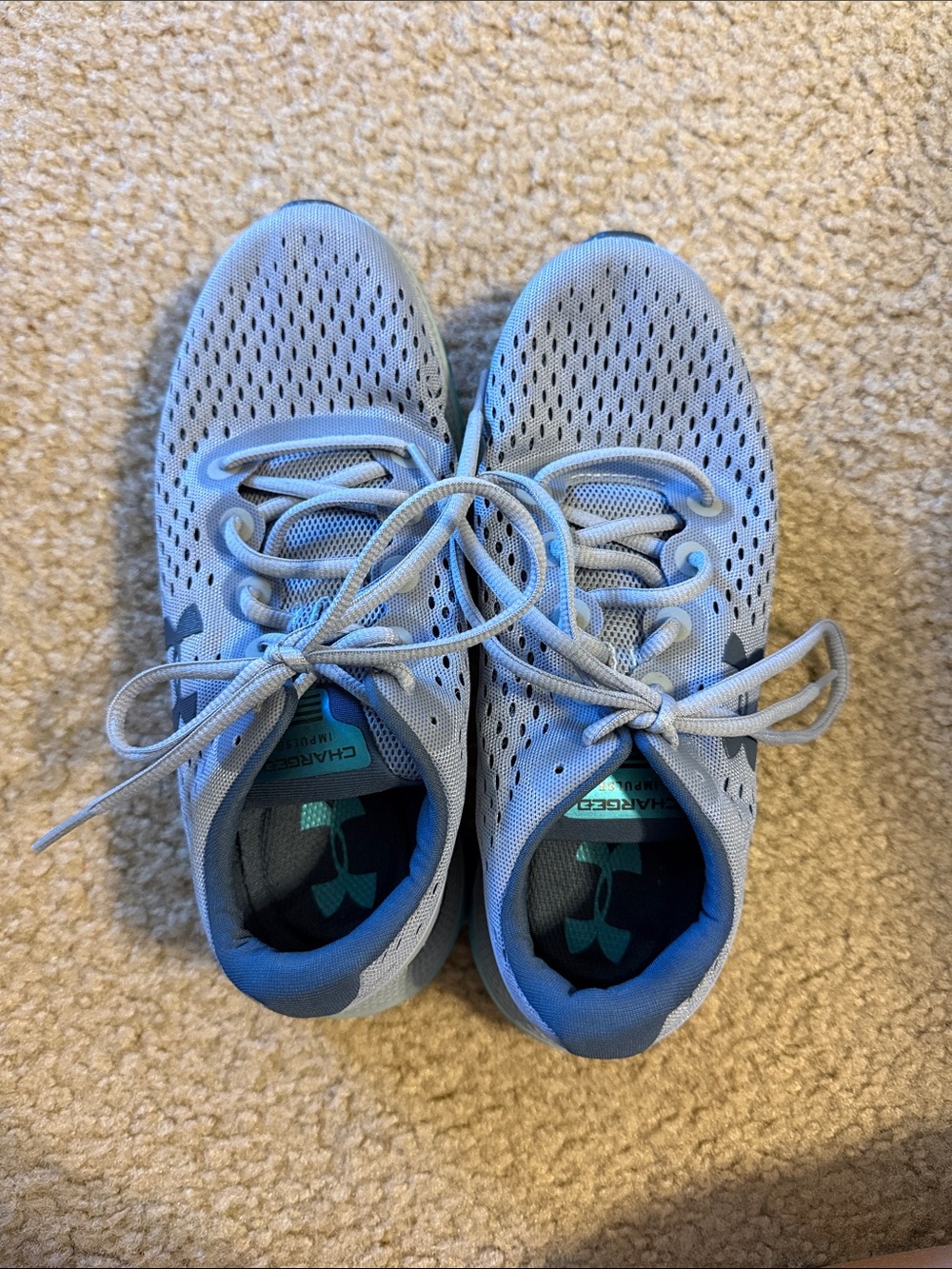 Under Armour Pale Blue Mesh Running Shoes